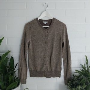 NWOT New York & Company Cardigan Tan Gold Sparkle